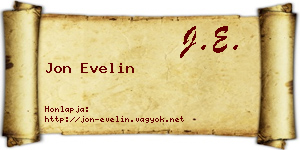 Jon Evelin névjegykártya